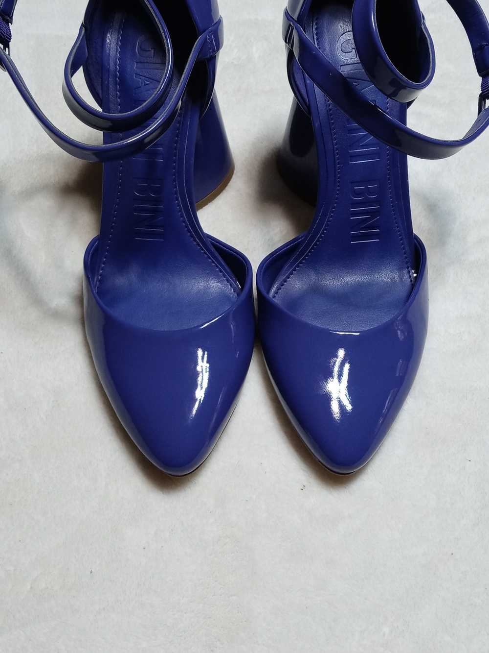Gianni Bini Purple Patent Ankle-Strap Block Heel - Picture 2 of 6